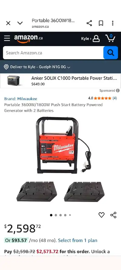 Milwaukee Generator , View more