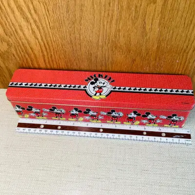 Vintage Mickey Mouse Rectangle Tin 2½" x 12" x 2¾" New $20.00 Maples pick up