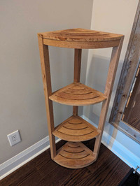 Elegant Triangular Wooden Corner Shelf - Compact and Stylish