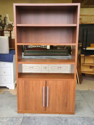 Brown Wooden Bookcase with Cabinet, View more
