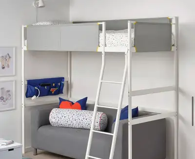 ikea VITVAL loft bed grey no mattress single , View more
