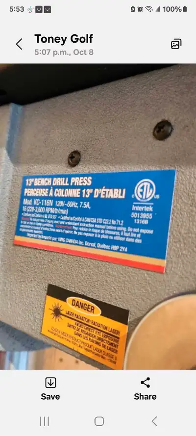 King Canada Drill press, View more