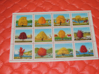 Sheet of 43-cent Canadian stamps featuring Canada's Maple trees