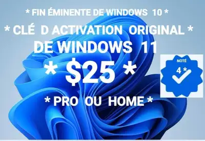 LICENCE D ACTIVATION ORIGINAL DE WINDOWS 11 PRO OU HOME, View more