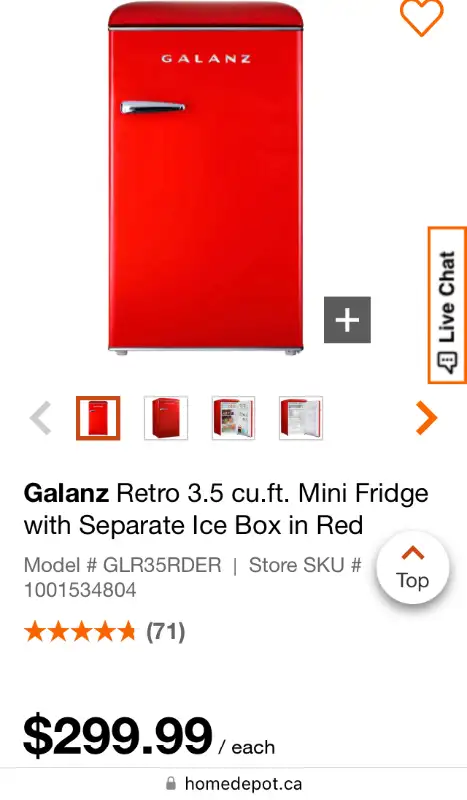 Galanz Retro “FREE DELIVERY” 3.5 cu.ft. Mini Fridge in Refrigerators in Hamilton - Image 2