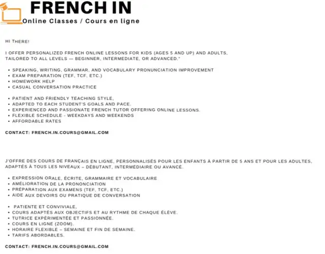 FRENCH IN - Online Classes64960029560963120
