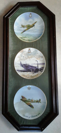 Framed triple Battle of Britain 40th Anniversary Comm. Plates