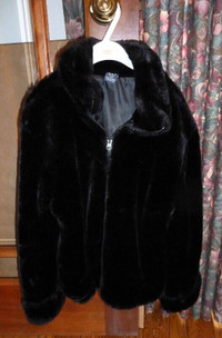 Fuzzy Black Fauve Fall/Spring Girls Coat