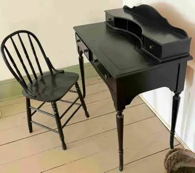 Antique desk and chair, View more
