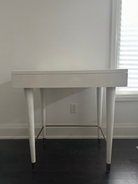 Minimalist white and gold desk