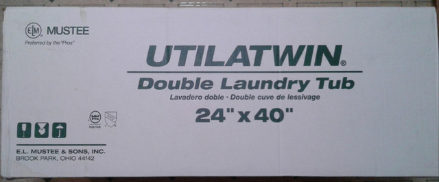 Mustee  24"×40" double laundy tub NIB c/w parts & instructions in Other in Cape Breton - Image 2