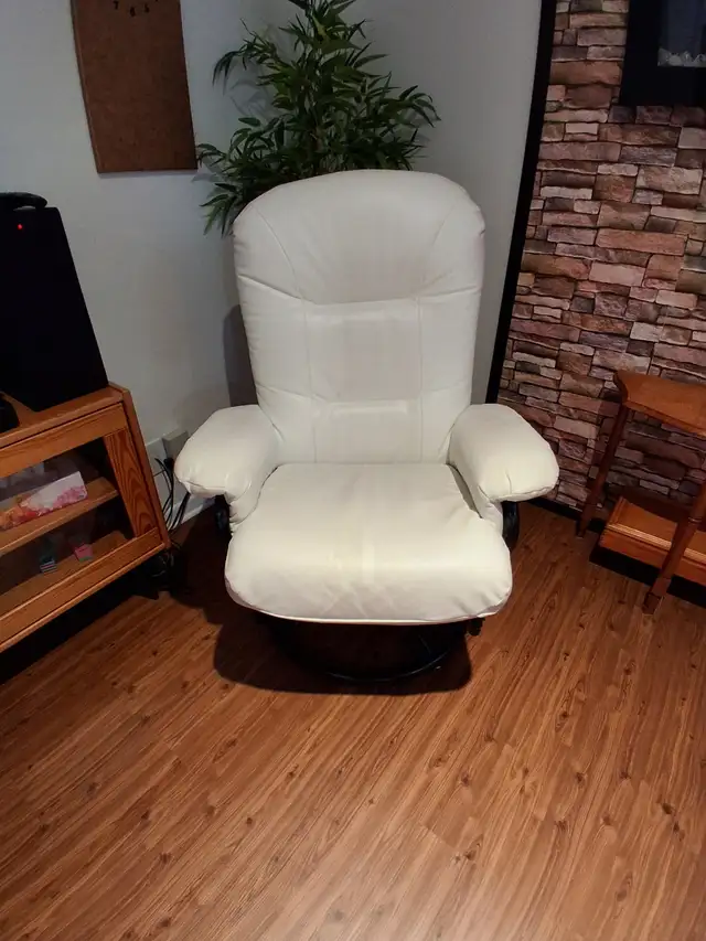 White Faux-Leather Armchair