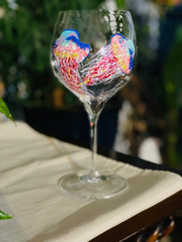 Hand painted wine glasses