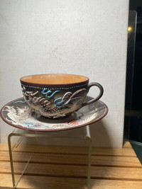 ANTIQUES JAPANESE DRAGON PORCELAIN TEACUP & SAUCER # 5