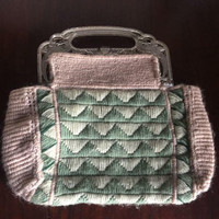 VINTAGE LUCITE AND WOOL PURSE