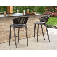 PURPLEs LEAF Outdoor Dining Chairs Set of 2 Patio Bar Hight Stoo