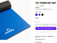 Tapis "Hybrid Pro" de Matify Bleu matelassée 71''x35 1/2''x20mm