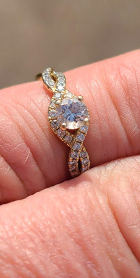14 K Diamond Infinity  engagement ring    