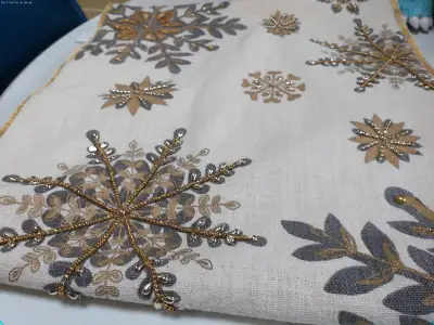 Beautiful Beaded Christmas Table Runner By Glitz N Glimmer, View more