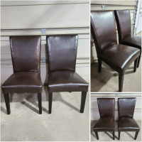 2 Tall Back Artificial Leather Chairs