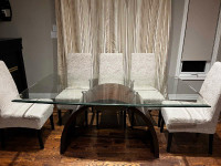 Glass top dinning table