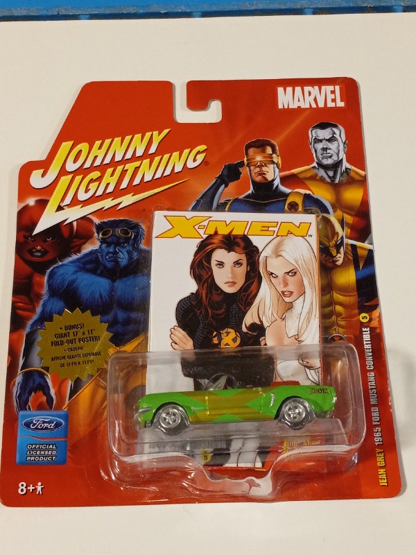 Johnny Lightning XMen Jean Grey 1965 Ford Mustang With Poster Arts
