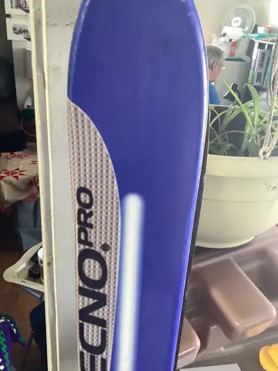 2sets of skies , techno pro skies blue in Color , 5’2” long , 4” widest spot . 157565 no on ski . Sk...