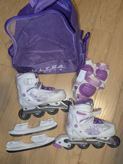 Ultra Wheels Switchers Ice & Inline Skates, Purple, Size 5-8, View more