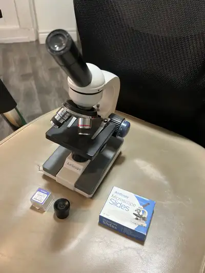 AmScope Microscope, all metal Perfect working condition, slides included Pickup in Brooklin AmScope...