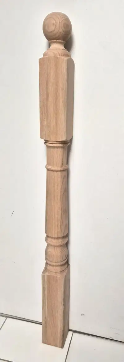 Ball Top-Unfinished Wood Stair Post, View more