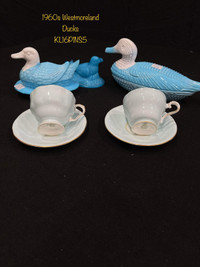 Vintage 1960s Westmoreland Glass Duck candy dishes , made in USA