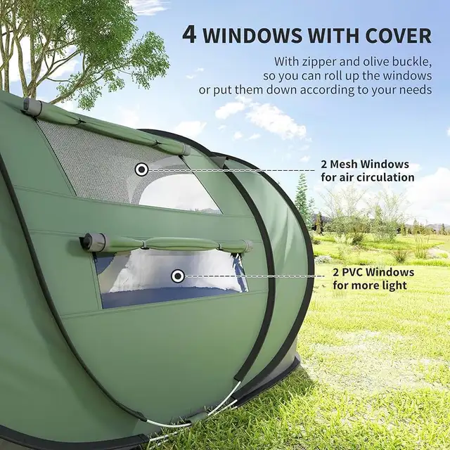 Outsunny 4 Person Dome Camping Tent, Automatic Pop Up in Fishing, Camping & Outdoors in Markham / York Region - Image 5