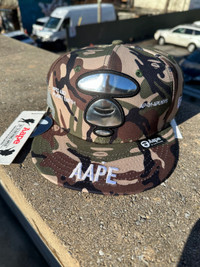 Very rare Bape Ape New Era SnapBack cap hat camo head silver