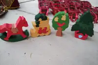 Wood Puzzle Christmas Tree Ornaments - set of four