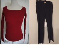 2x Thyme Red Maternity Knit Sweater & Tummi office Pants Size S