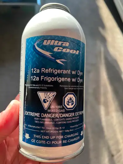 A/C Refill for car air conditioning Brand New. 12a Refrigerant