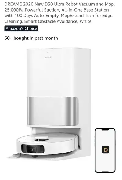 Keep your floors spotless with this Dreame D30 Ultra Robot Vacuum and Mop, which I am selling in new...