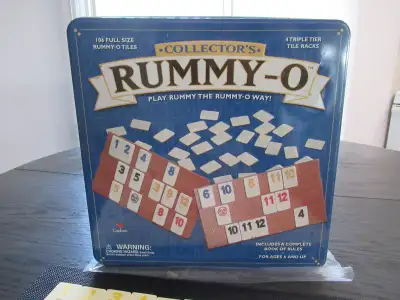 Collector's Rummy-O in Tin, Triple Tier Tile Racks, COMPLETE, View more
