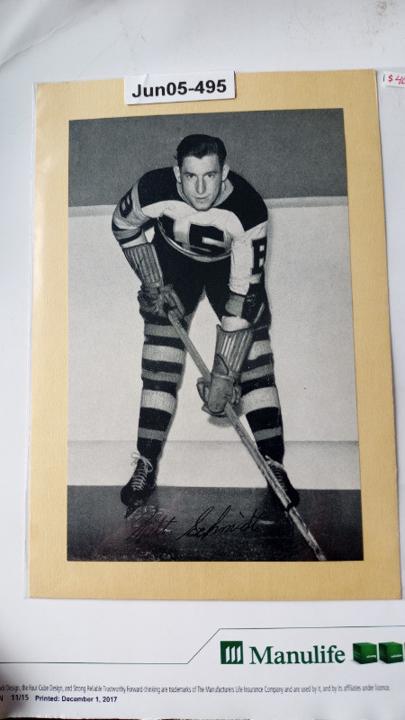 1934-43  Beehive Group 1 Milt Schmidt Boston Bruins photo pic in Arts & Collectibles in St. Catharines