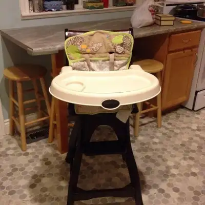 Carter's Cherry Wood High Chair & Babie R Us Swing Down Bed Rail, View more
