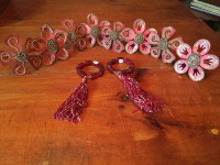 Crafting Items: floral rings and beaded tassels