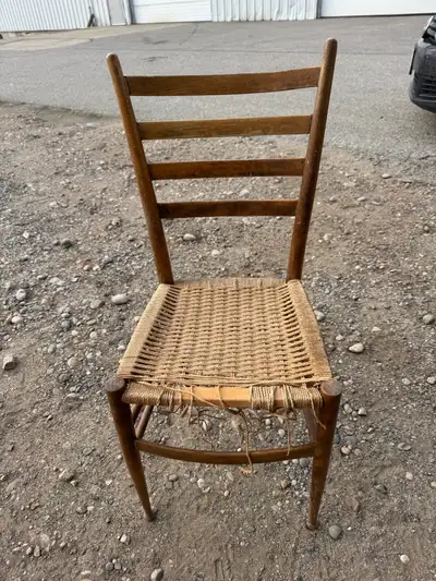Ladder Back Chair with Woven Seat, View more