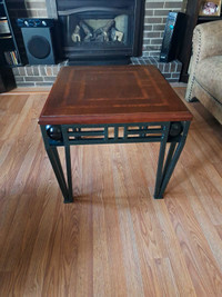 Wood top coffee table - inlaid cherry and walnut design