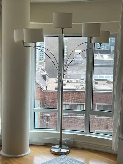 5 bulb dimmable standing light with bulbs included, rotating, View more