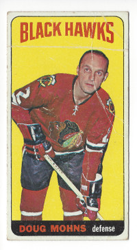 1964-65 Topps Hockey #25A Doug Mohns Chicago Blackhawks Tallboys