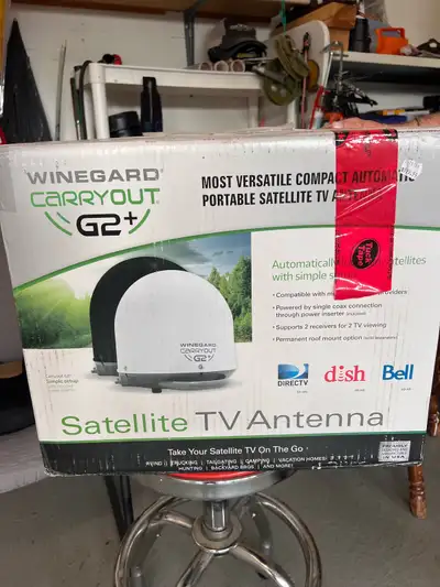 NEW Winegard Carryout G2+ Satellite TV Antenna, never used! Call Jim. 685-5996