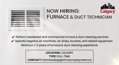 FURNACE & DUCT CLEANING TECHNICIAN (Residential & Commercial), View more