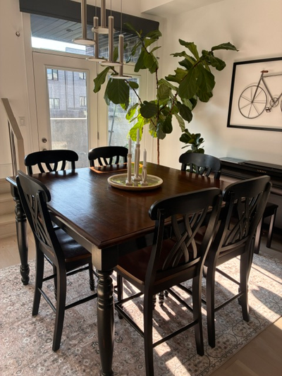 Liked-New Solid Wood Dining Set – Table + 6 Chairs, View more