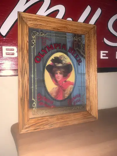Vintage Olympia Beer Bar mirror excellent condition, View more