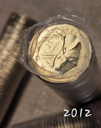Canada 25 Cents 2012 Canadian rolls of quarters.